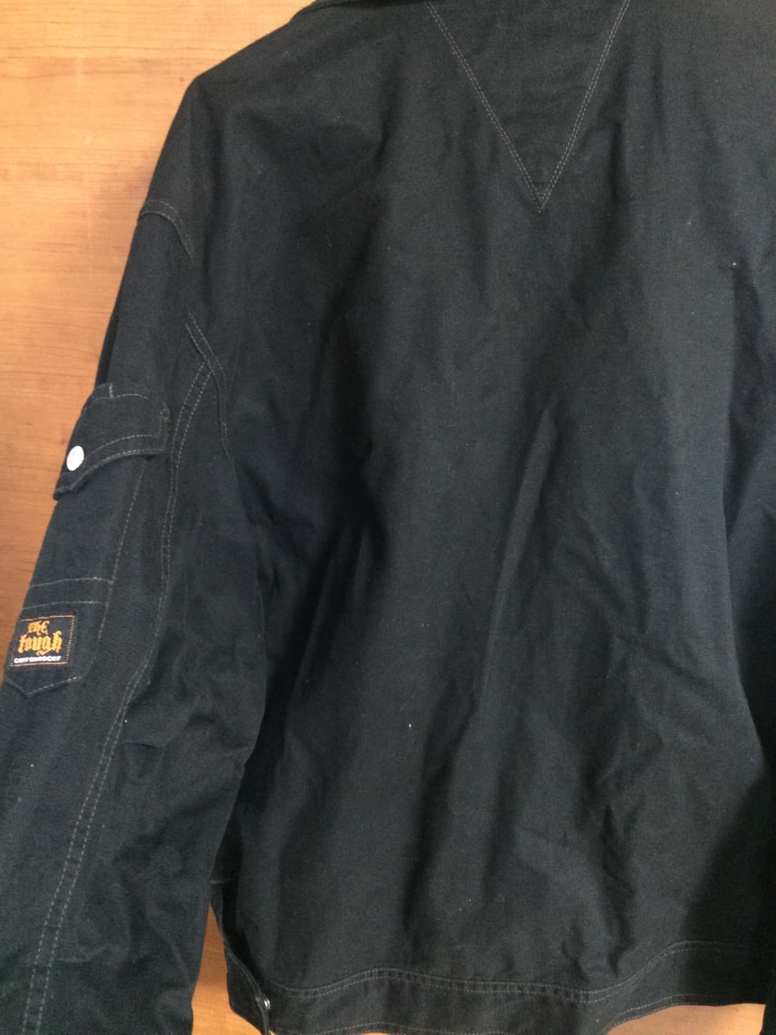 지퍼 디테일 블랙 데님 자켓 상품이미지4