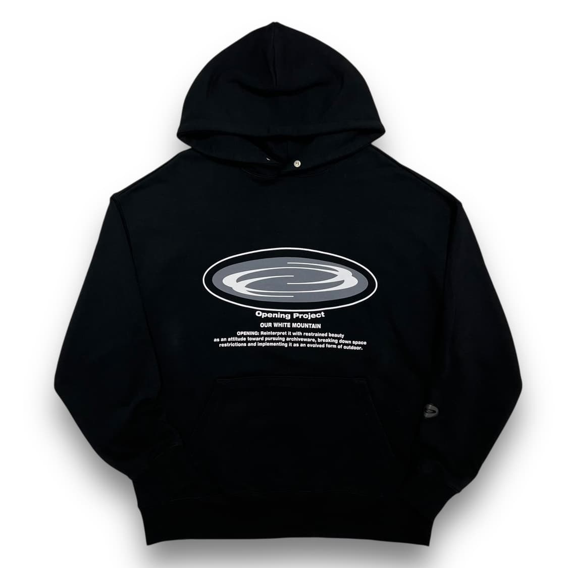 오프닝 프로젝트 오벌 로고 다크 후디 상품이미지1