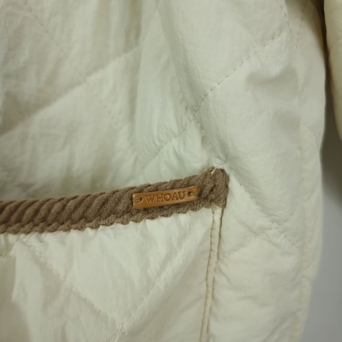 [후아유] 곰돌이 자수 코듀로이 카라 퀄팅 퀼팅 자켓 M19222 상품이미지6