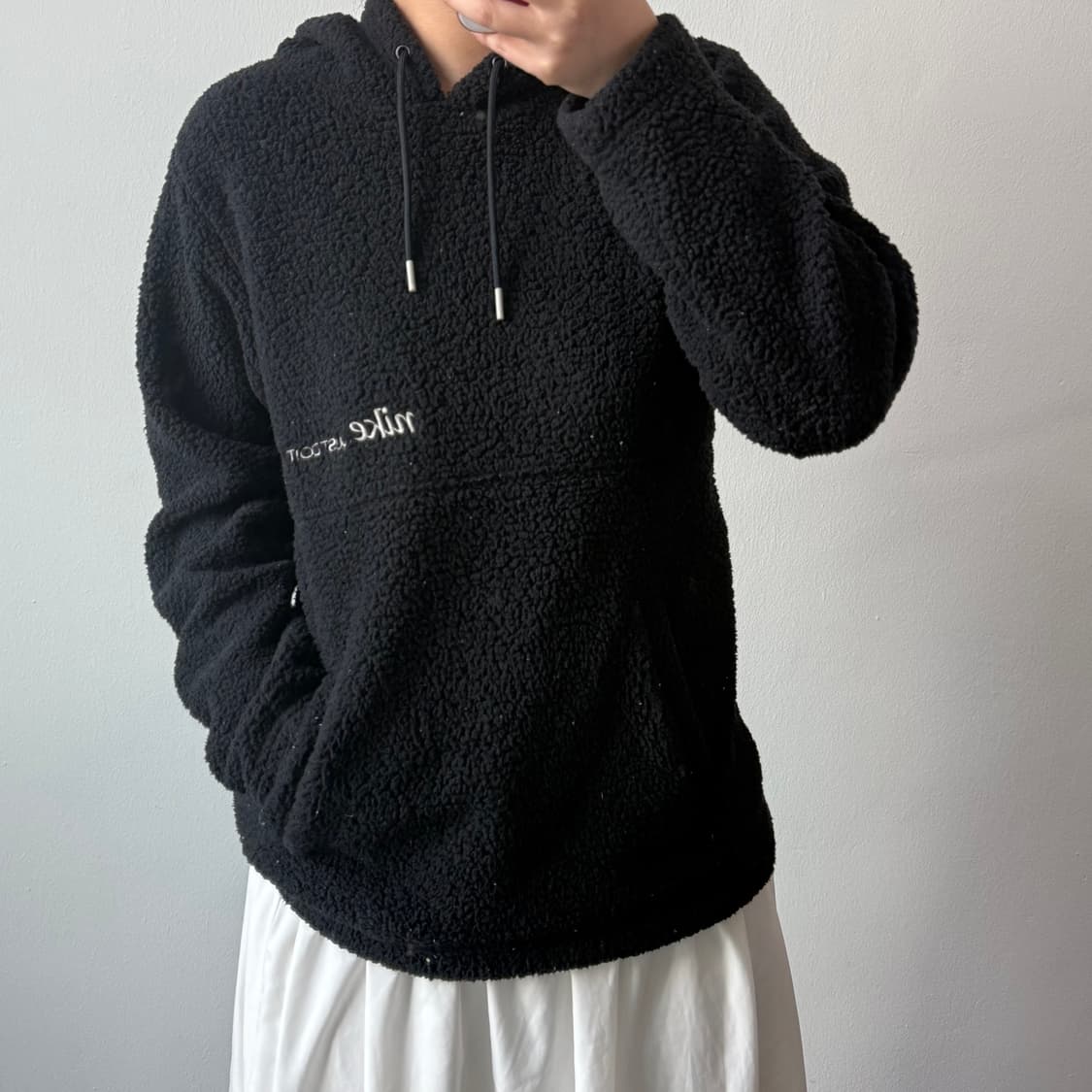 [S] 나이키 블랙 뽀글이 후드티 상품이미지2