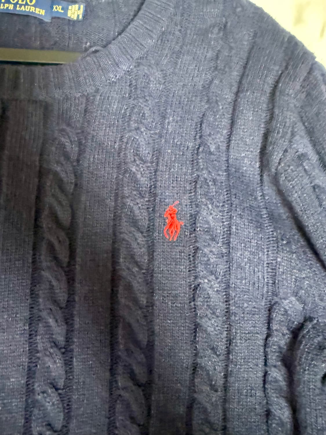 POLO Ralph Lauren Navy Cable Knit (XXL) 상품이미지3