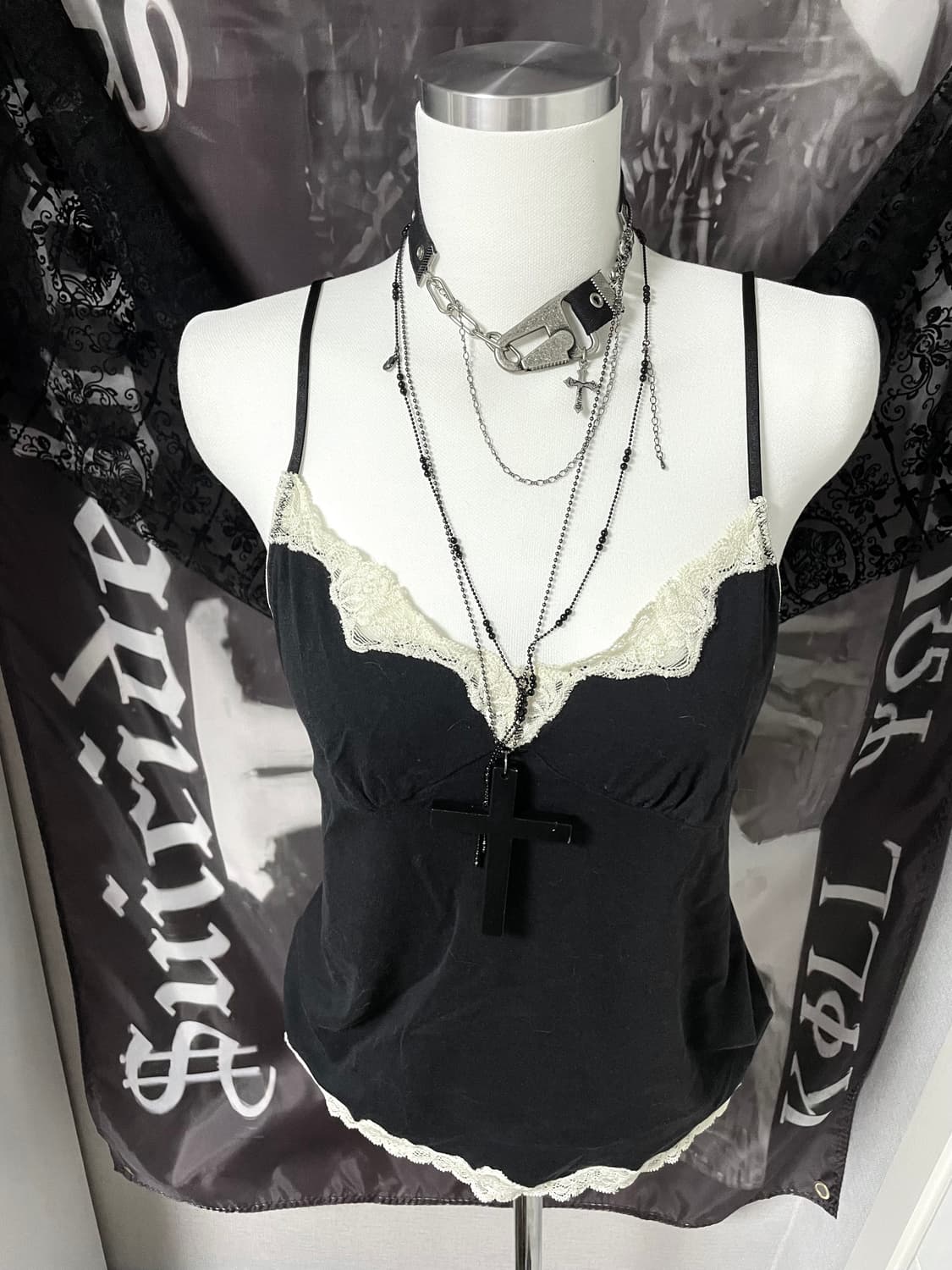 레이스슬리브리스란제리나시 빈티지오네갸루로맨틱고스핀터깔로걀탑베메클스컬프터 상품이미지2