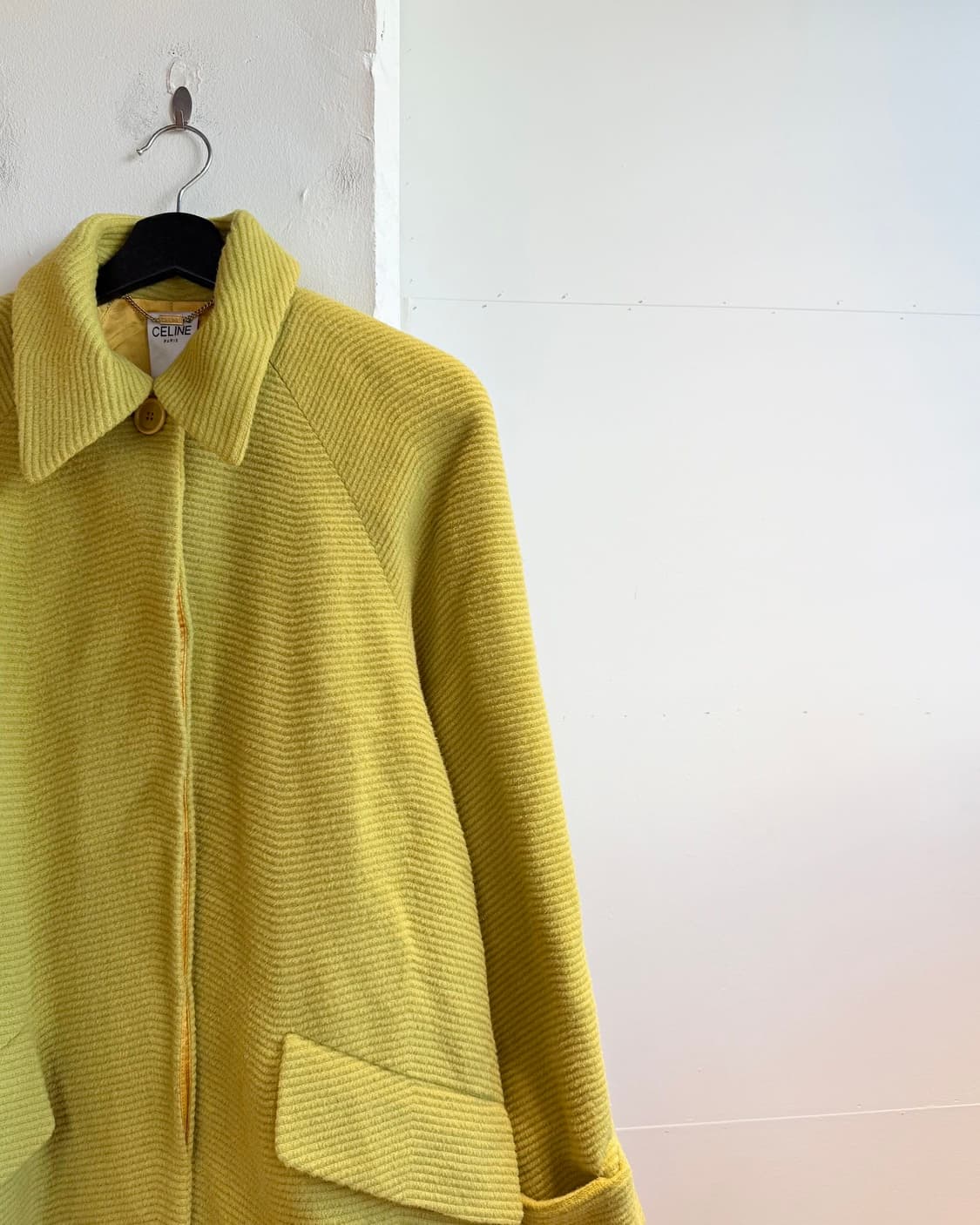 셀린느 옐로우 모헤어혼방 카라넥 코트  상품이미지5