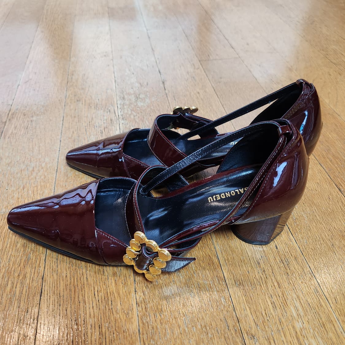 👠 SALONDEJU 버건디 유광 메리제인 힐 (약 240) 상품이미지5