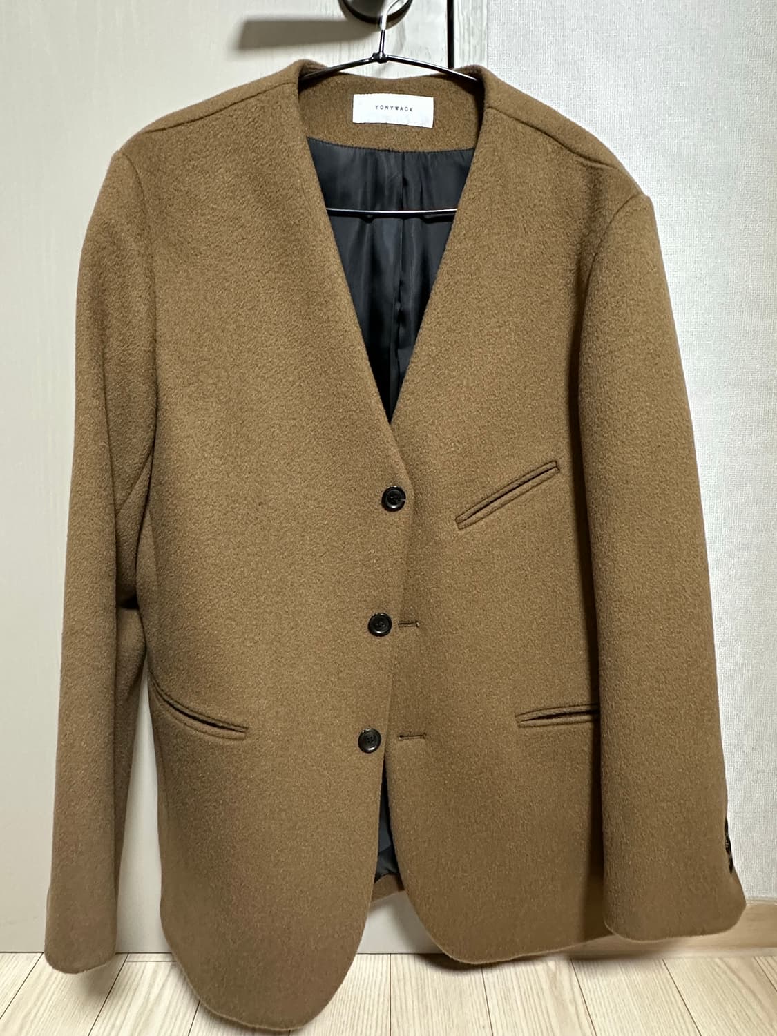 Vine Wool Collarless Blazer_ Lux Brown 상품이미지2