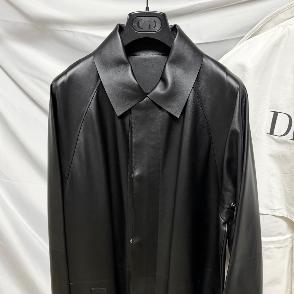 [S+급/46] 디올 레더 롱 코트 블랙 상품이미지2