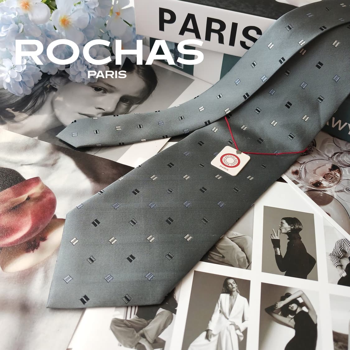 
ROCHAS Tie - Gray Geometric Pattern / 1 상품이미지2