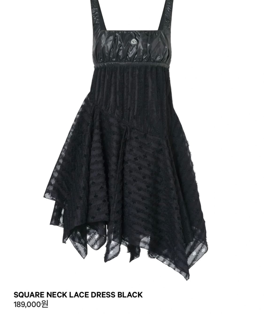 코이세이오 SQUARE NECK LACE DRESS BLACK 상품이미지1