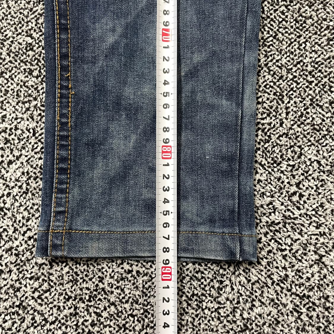 빈티지9. HAMO 00s 빈티지 펑크 스컬 패치 데님 팬츠 청바지 해골 상품이미지8