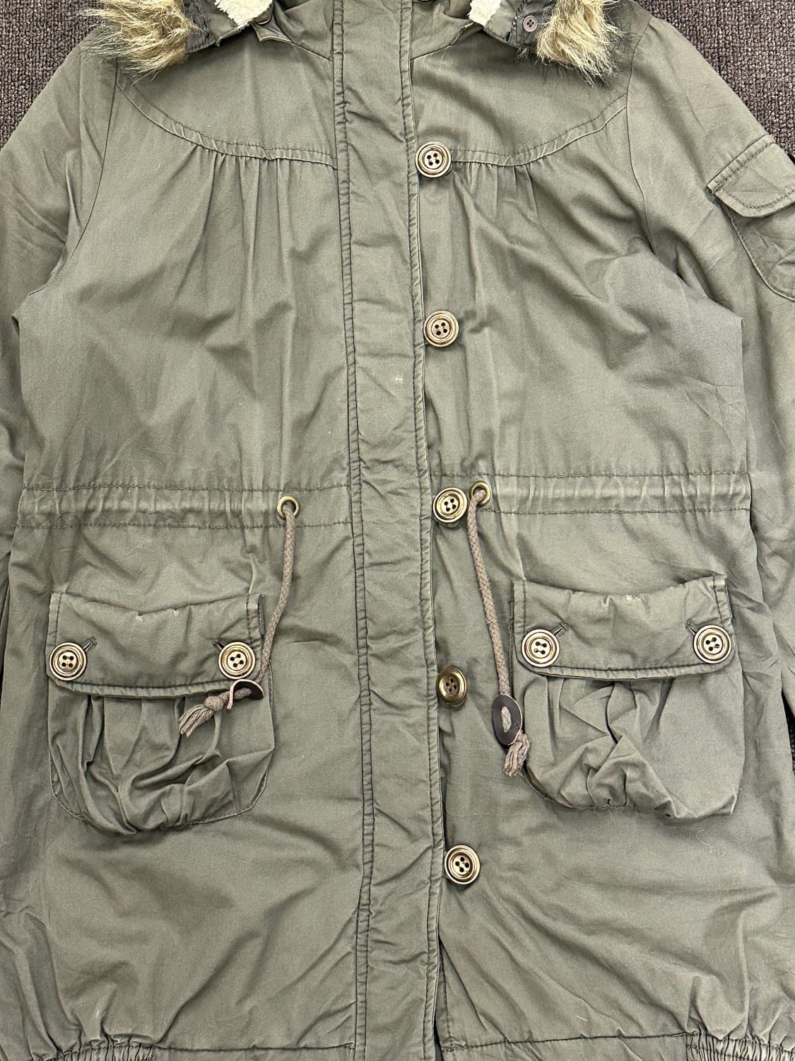 L)Japanese vintage 여성 퍼 후드 패딩 자켓 상품이미지3