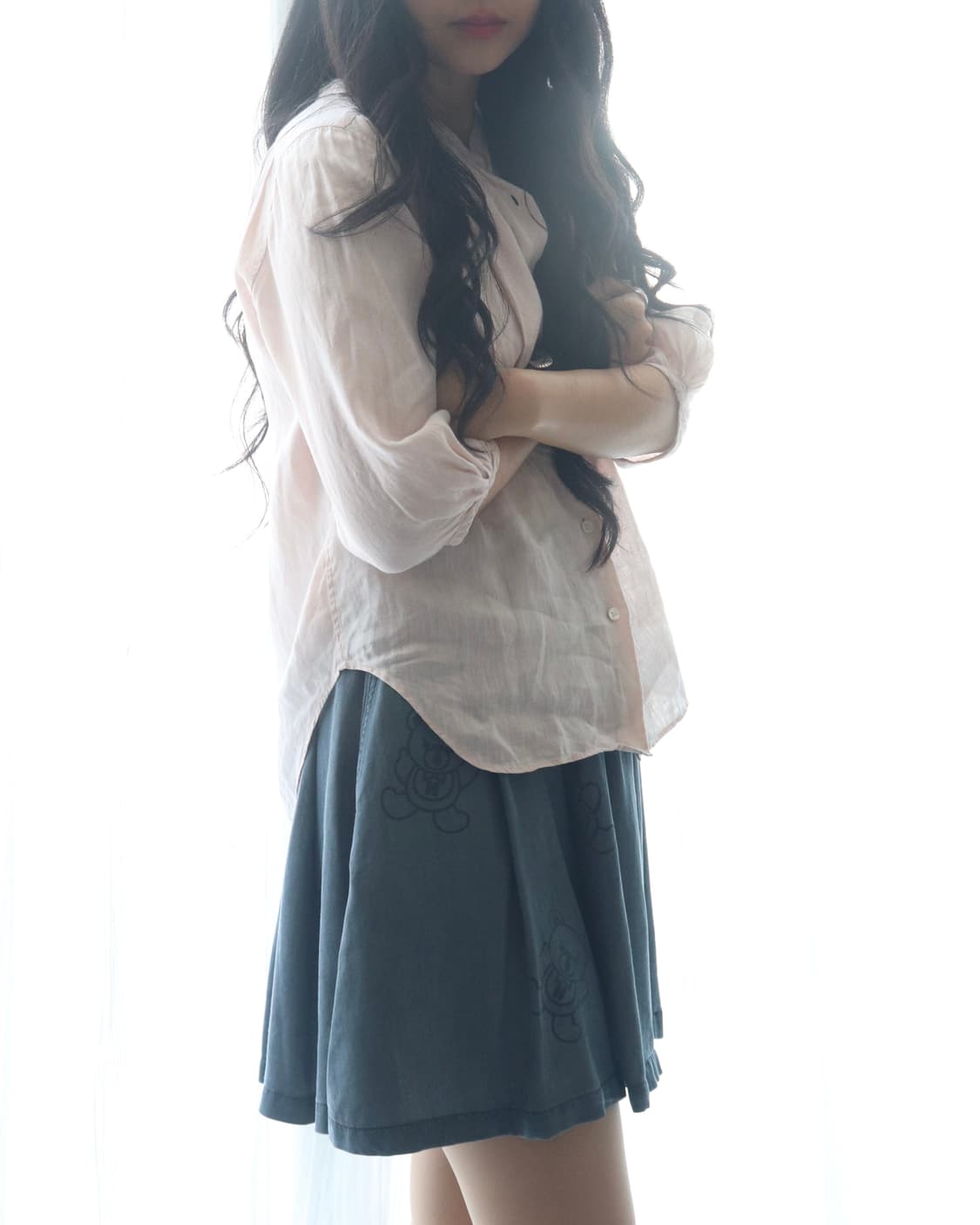 [Hysteric Glamour] Blue Fuckbear Skirt 상품이미지5