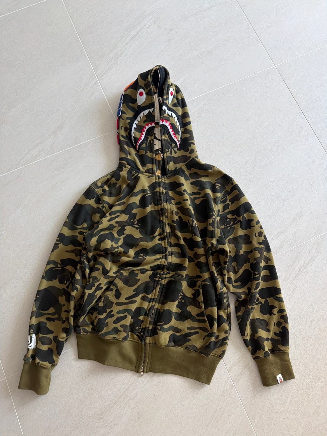 베이프 녹계 후드집업 L 상품이미지1