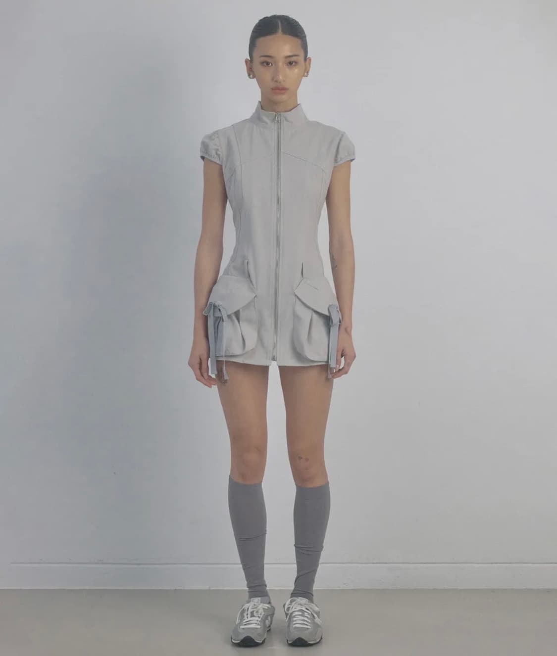 스컬프터 카고 집업 드레스 ice gray S 상품이미지1