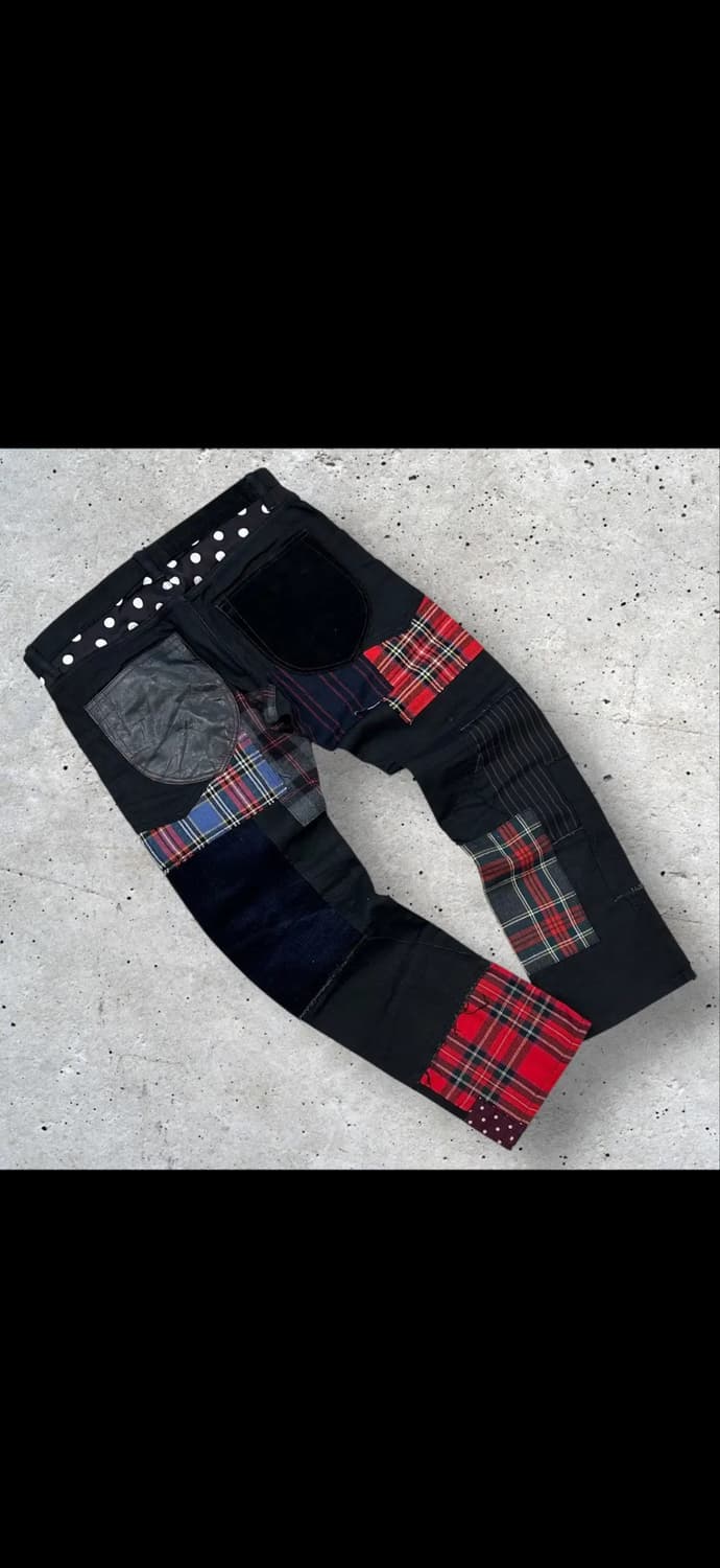 14fw 준야 와타나베 꼼데 패치워크 블랙팬츠 상품이미지2