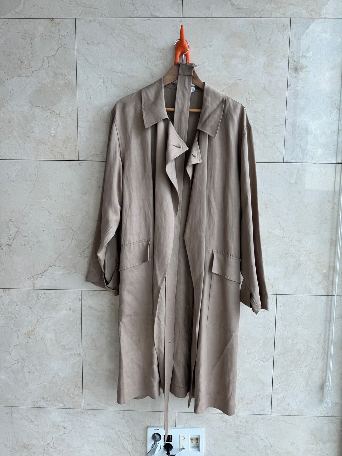 질샌더 JIL SANDER 오버핏 트렌치 코트 38 진베이지 상품이미지1