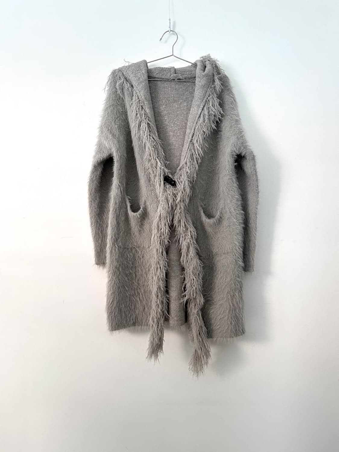 Boucle hoody open cardigan / grey 상품이미지2