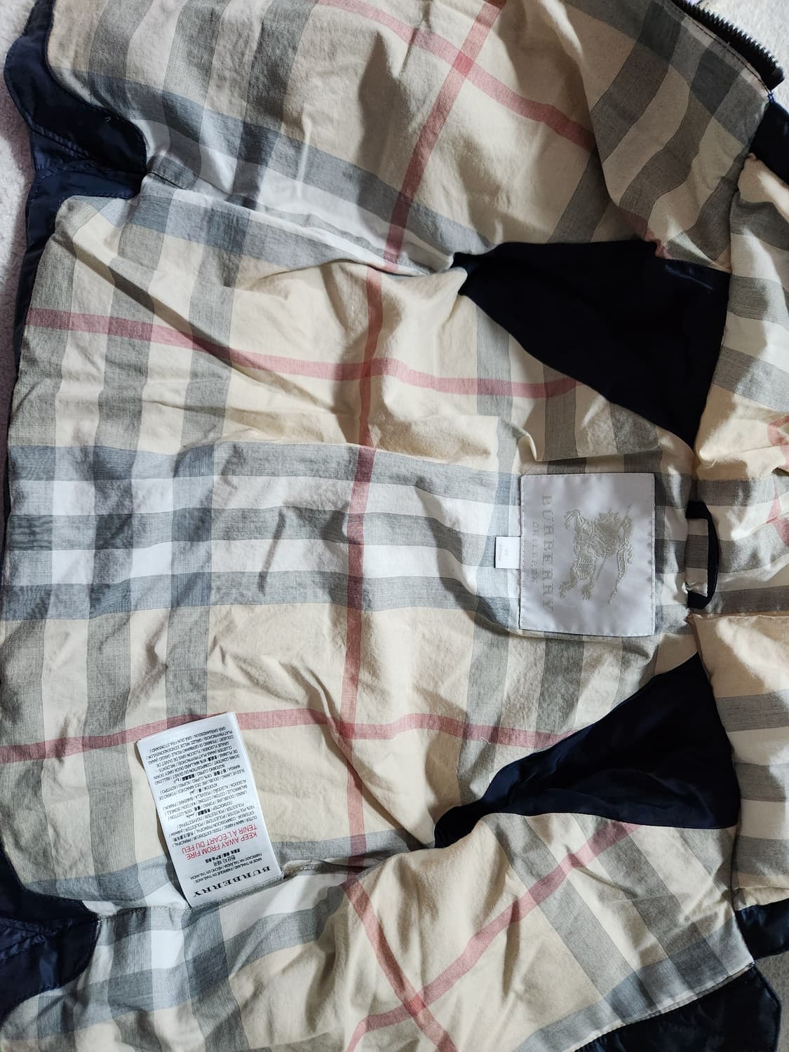 버버리 키즈 네이비 후드 패딩점퍼 상품이미지6