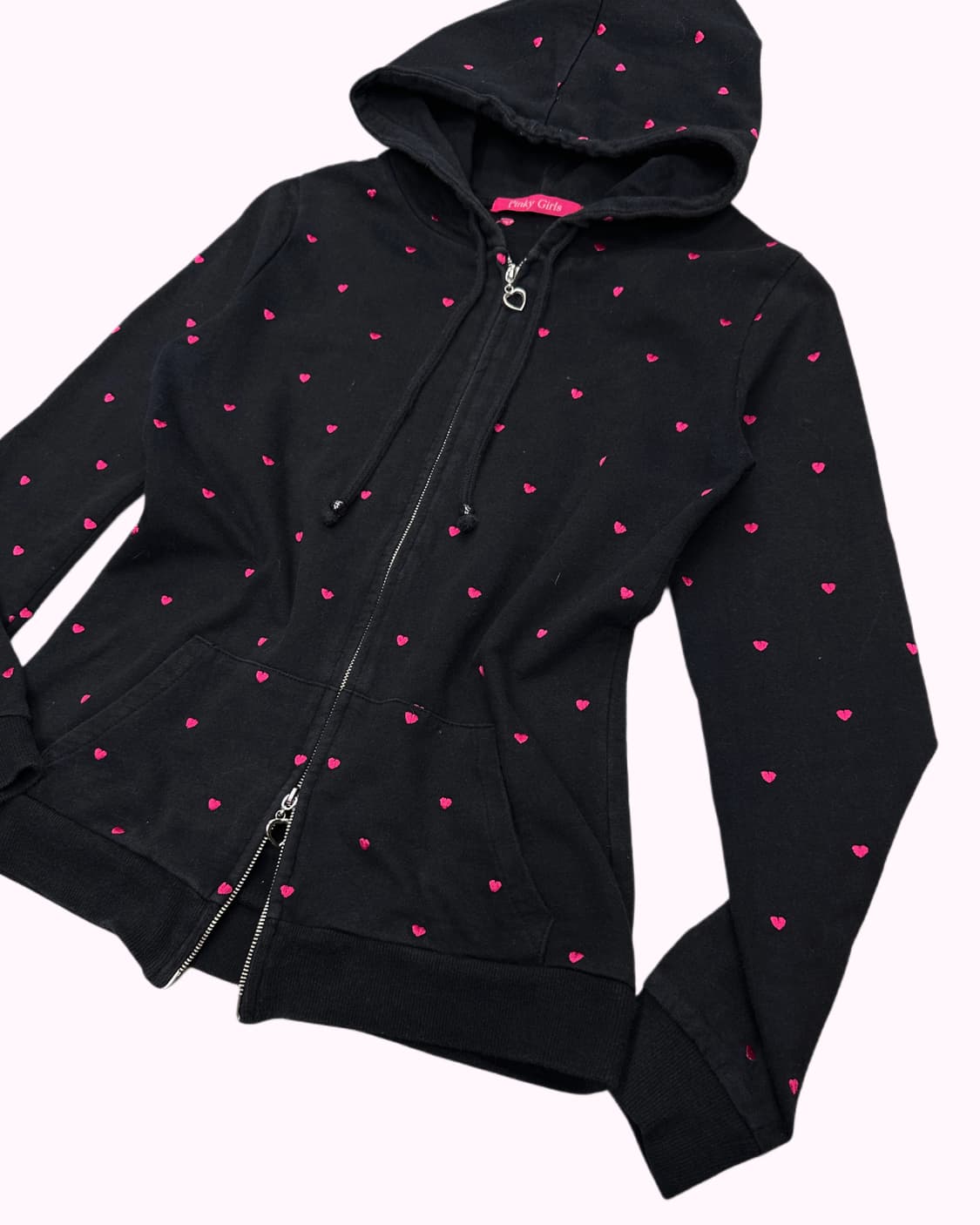 PINKY GIRLS heart pattern hood zip-up 상품이미지2