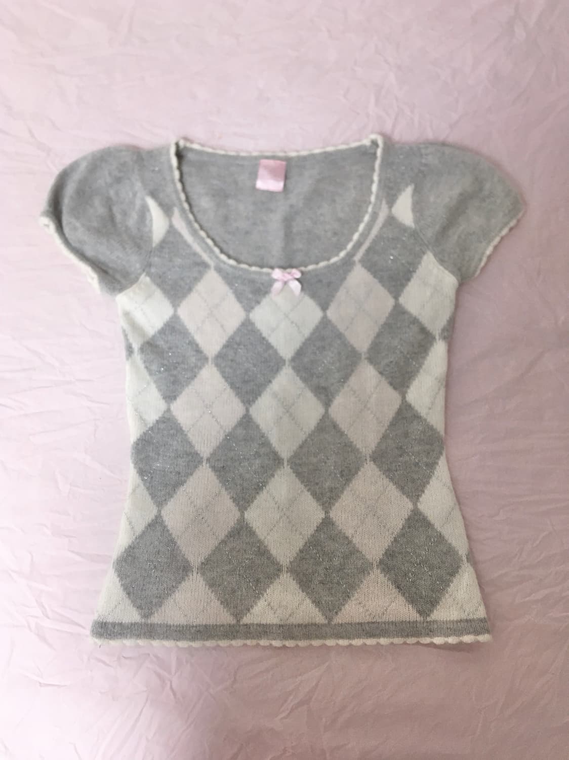 회핑 아가일 리본 탑 히메갸루 리즈리사 디어리 트랄라라 세실맥비 상품이미지1