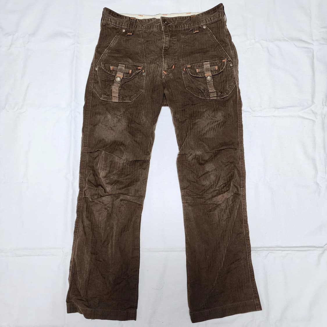 에드윈 505 카키 Y2k 디테일 카고팬츠 상품이미지2