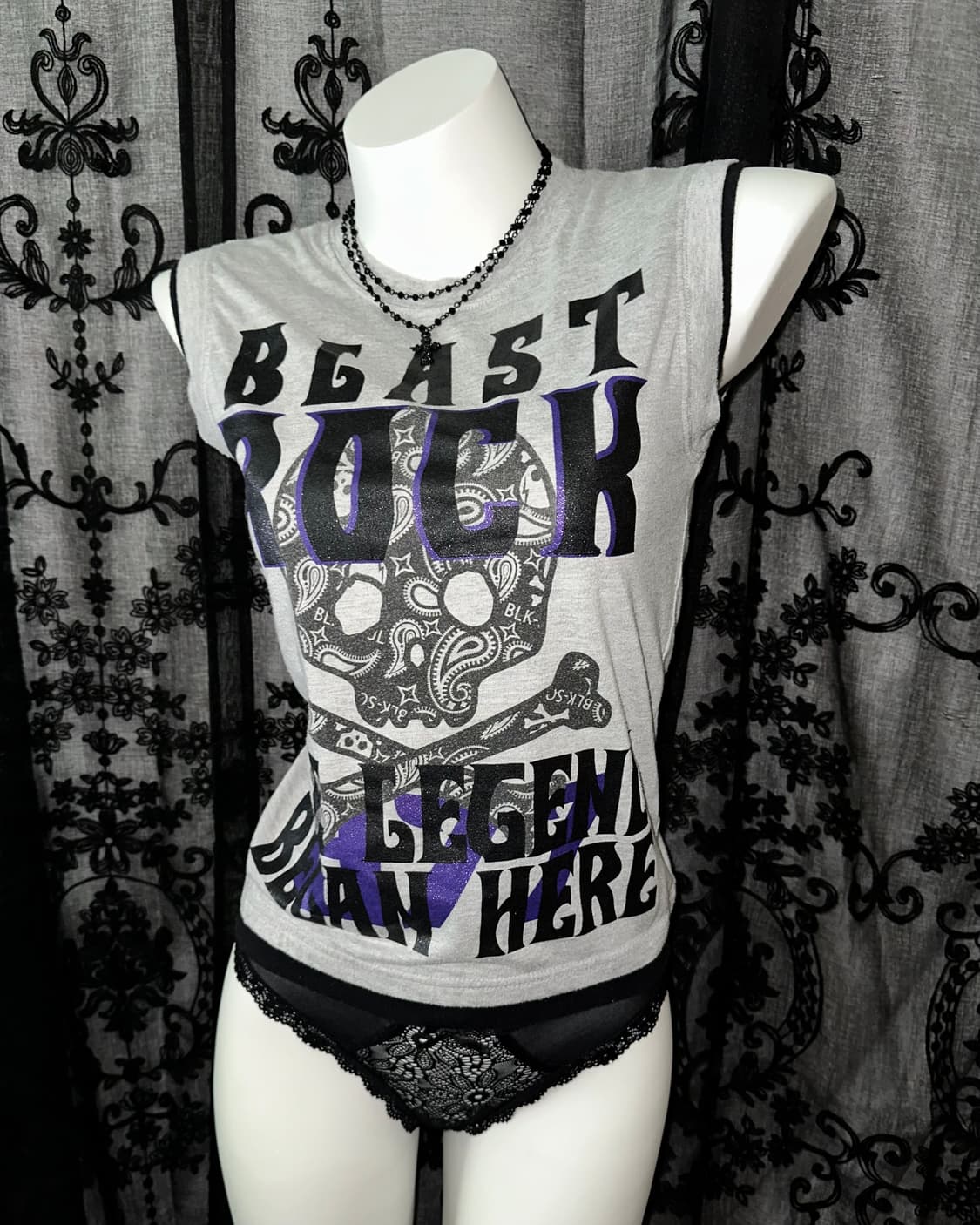 Skull lettering GY Slip 상품이미지2