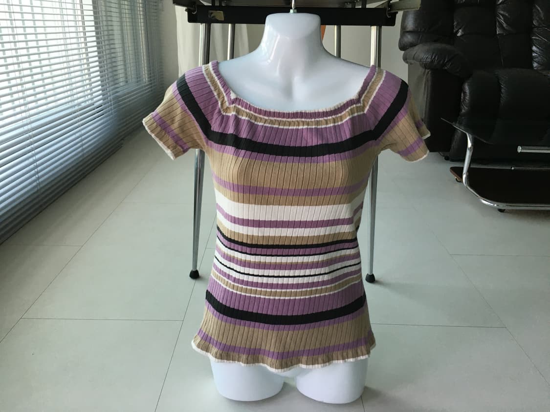 stripe rib knit top 상품이미지1