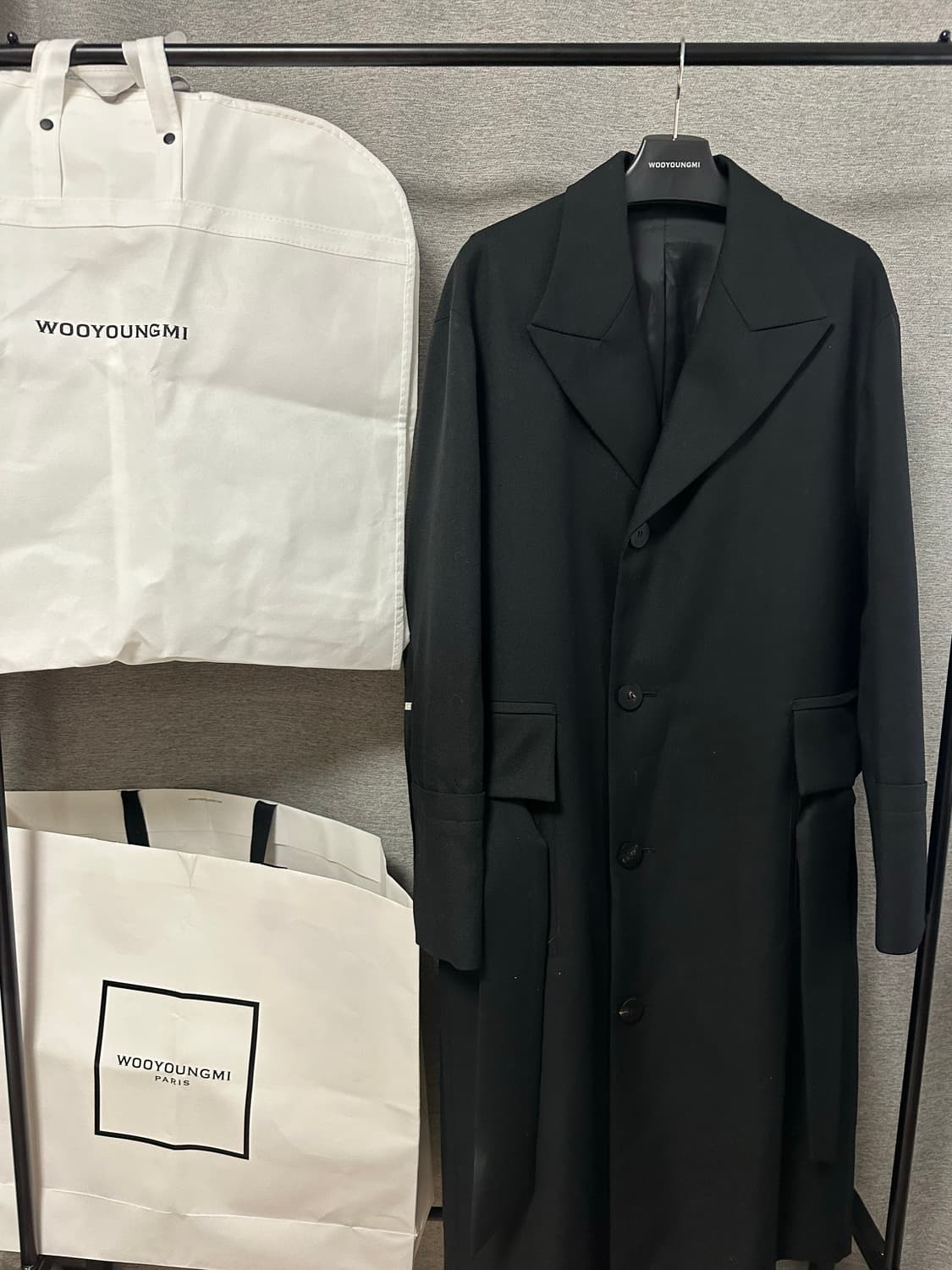 23FW 우영미 울 벨티드 턴업코트 블랙 (46)  상품이미지1