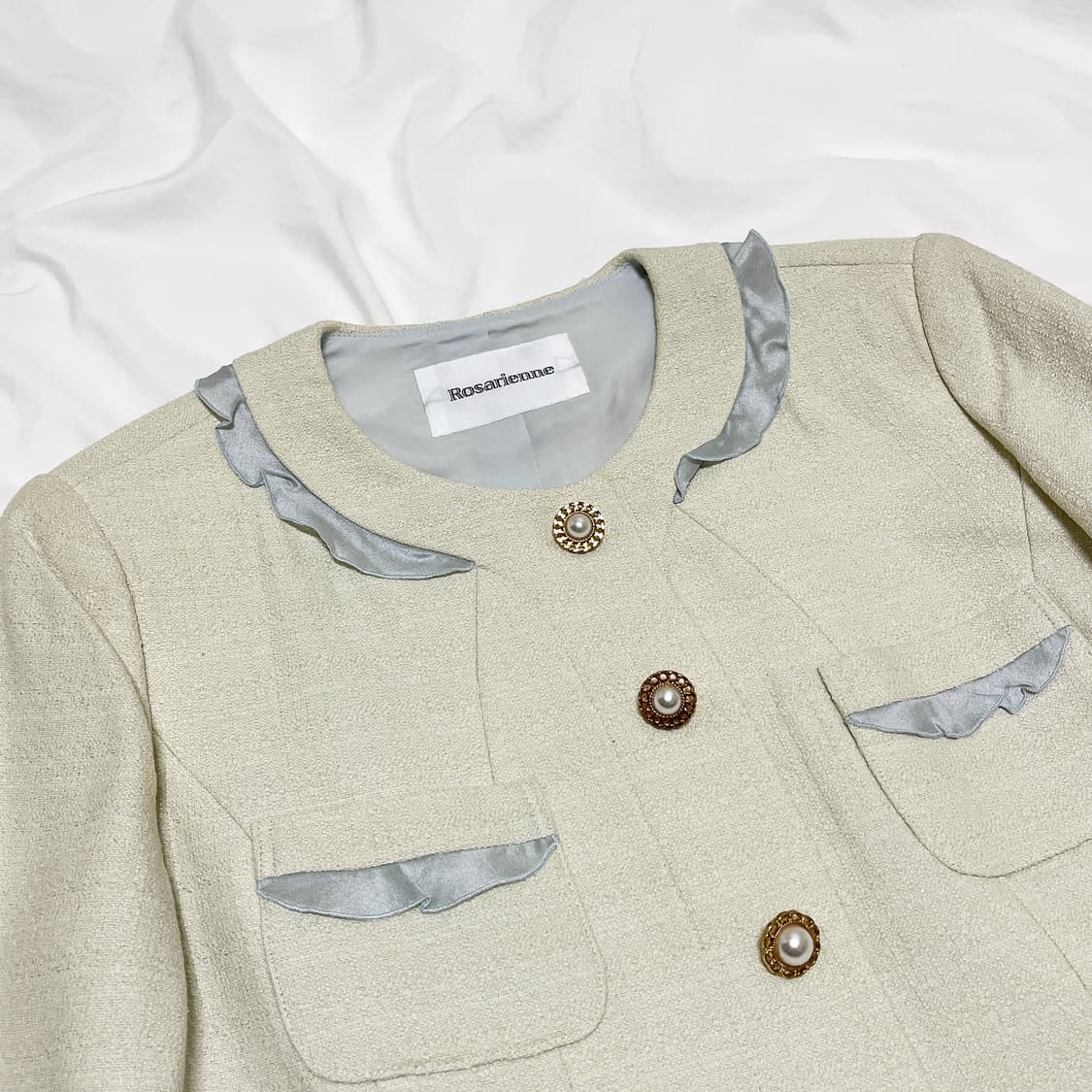 빈티지 ) 베이비블루 레이스 셋업 상품이미지2