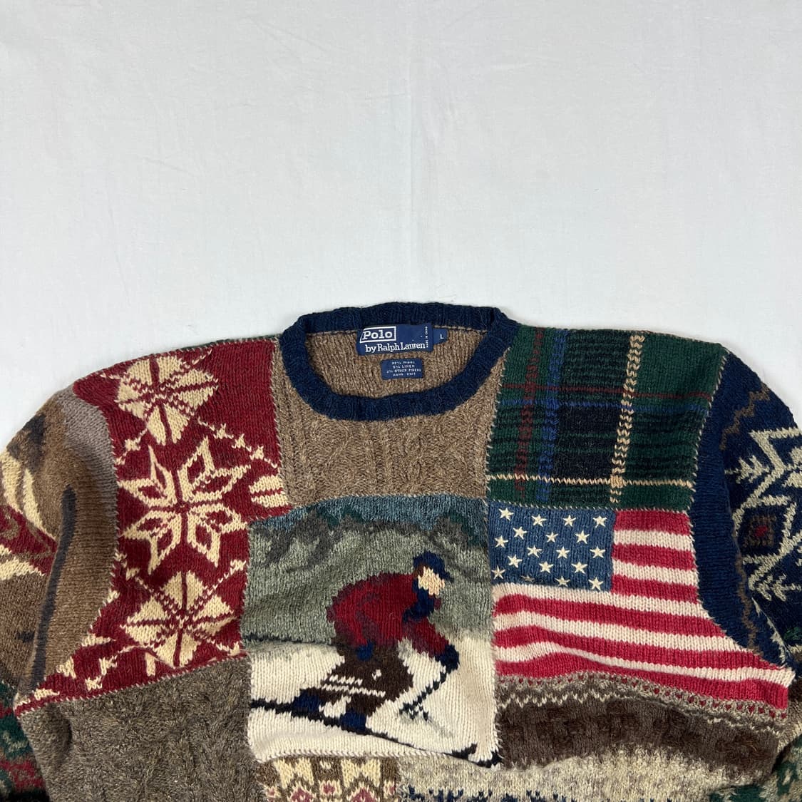 90‘s 폴로랄프로렌 패치워크 스키맨 니트 스웨터 상품이미지2