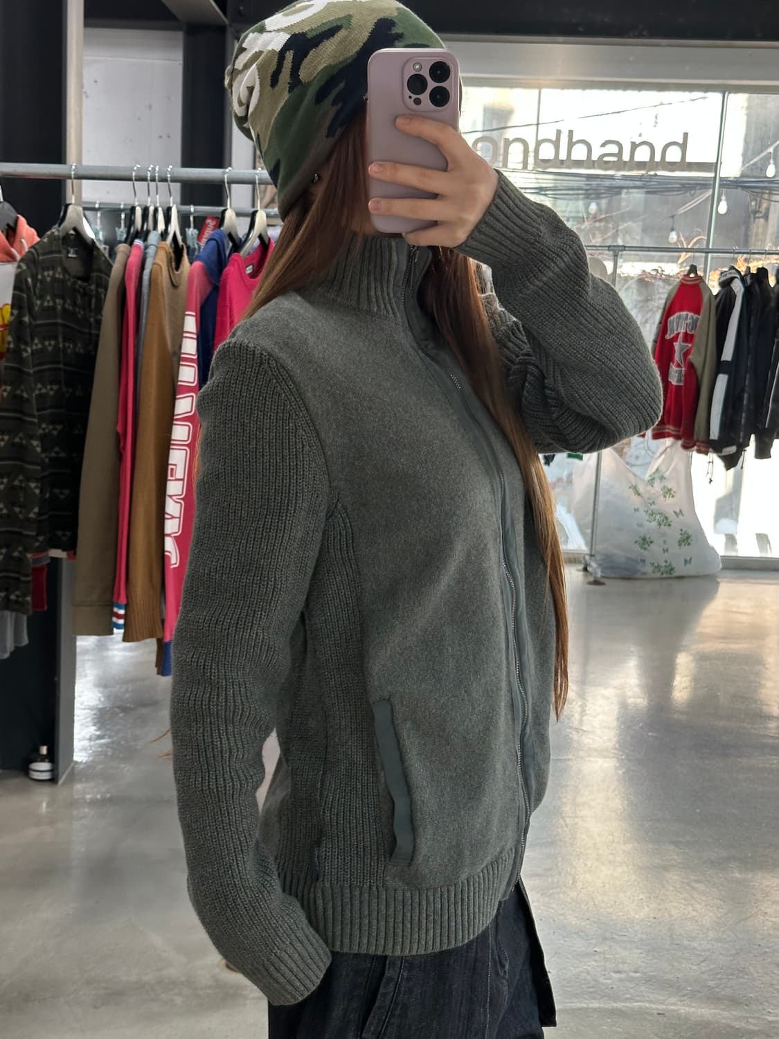 캘빈클라인 니트집업 카키 상품이미지2