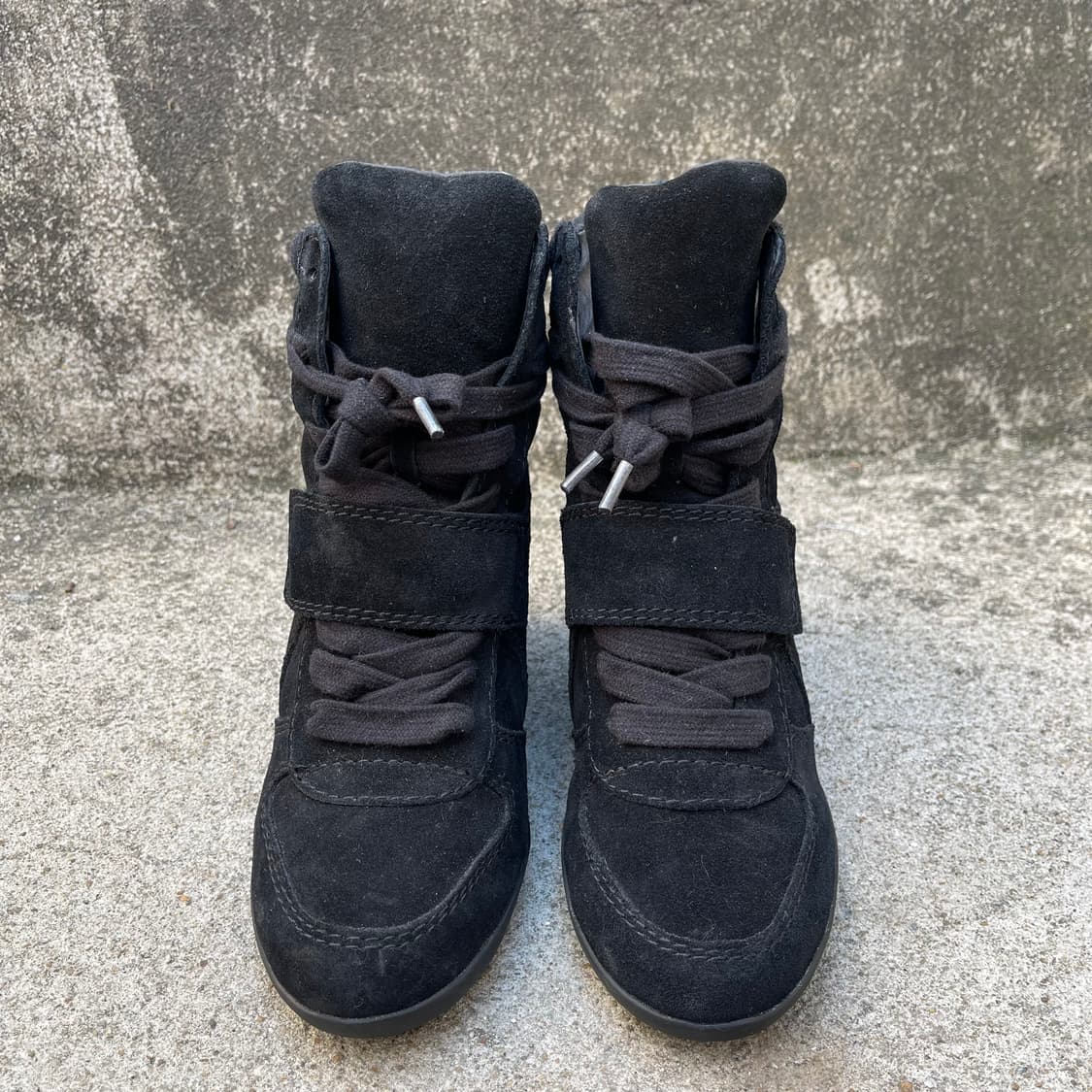 [37] ASH 블랙 스웨이드 웨지힐 스니커즈 (240) 상품이미지2