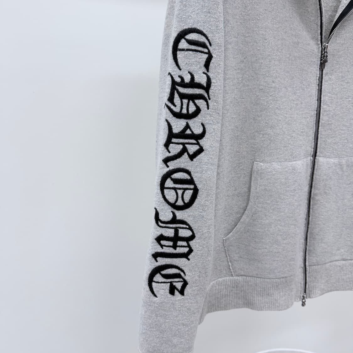 [S급/L] 크롬하츠 캐시미어 후드집업 자켓 그레이 상품이미지7