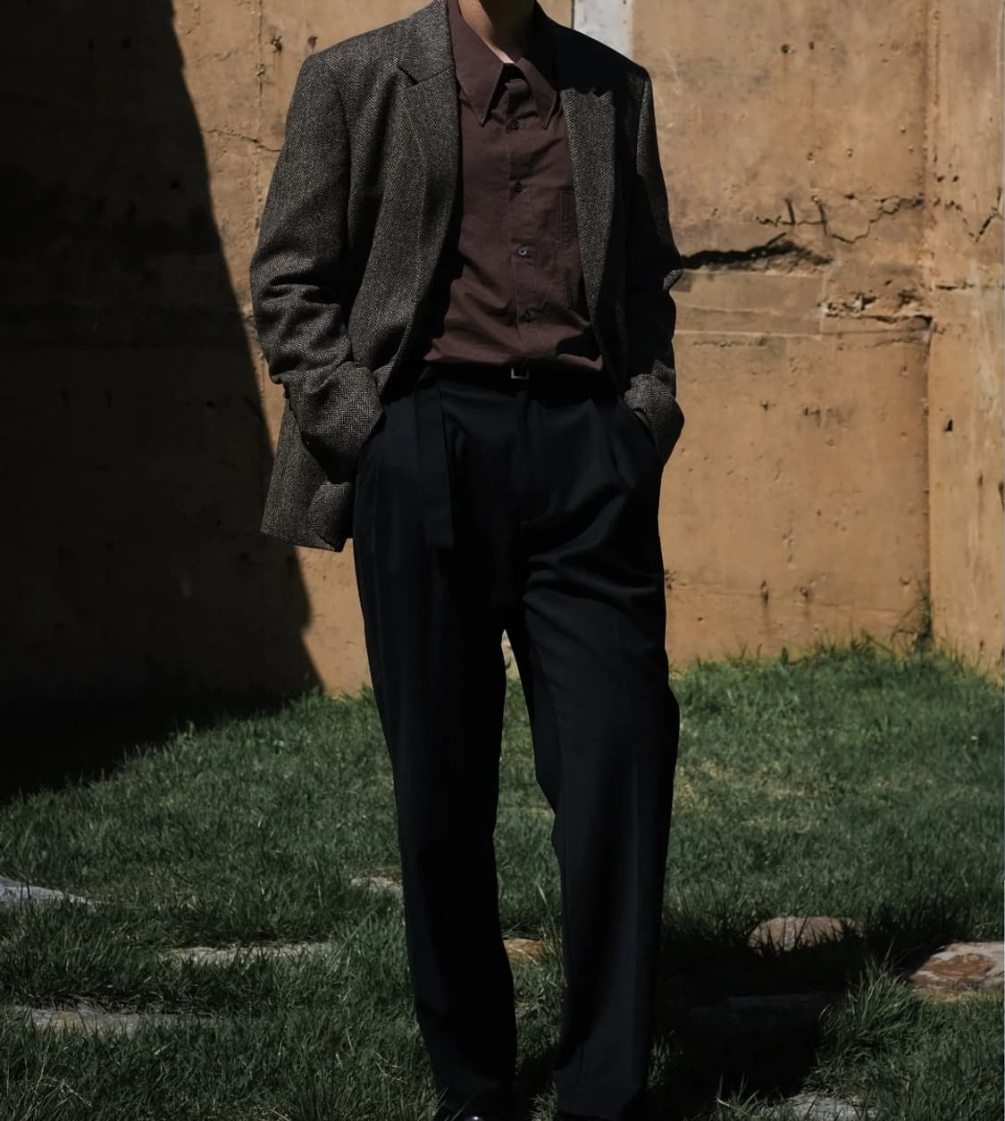 인사일런스 아브라함분 트위드 블레이저 헤링본 L 상품이미지2