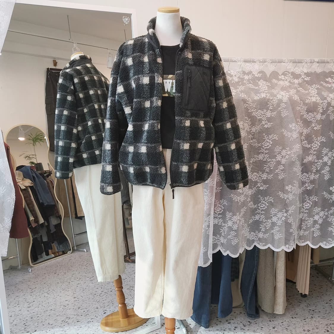 JW앤더슨 x 유니클로 체크 플리스 자켓 상품이미지2