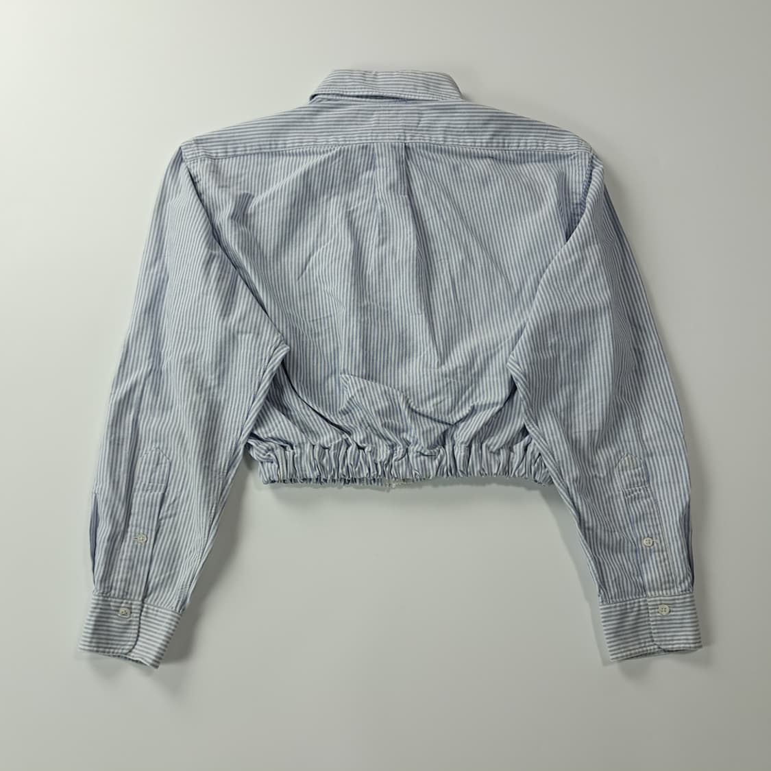 CK405 FREE 폴로 90s 클래식블루 스트라이프 긴팔 크롭 집업  상품이미지5