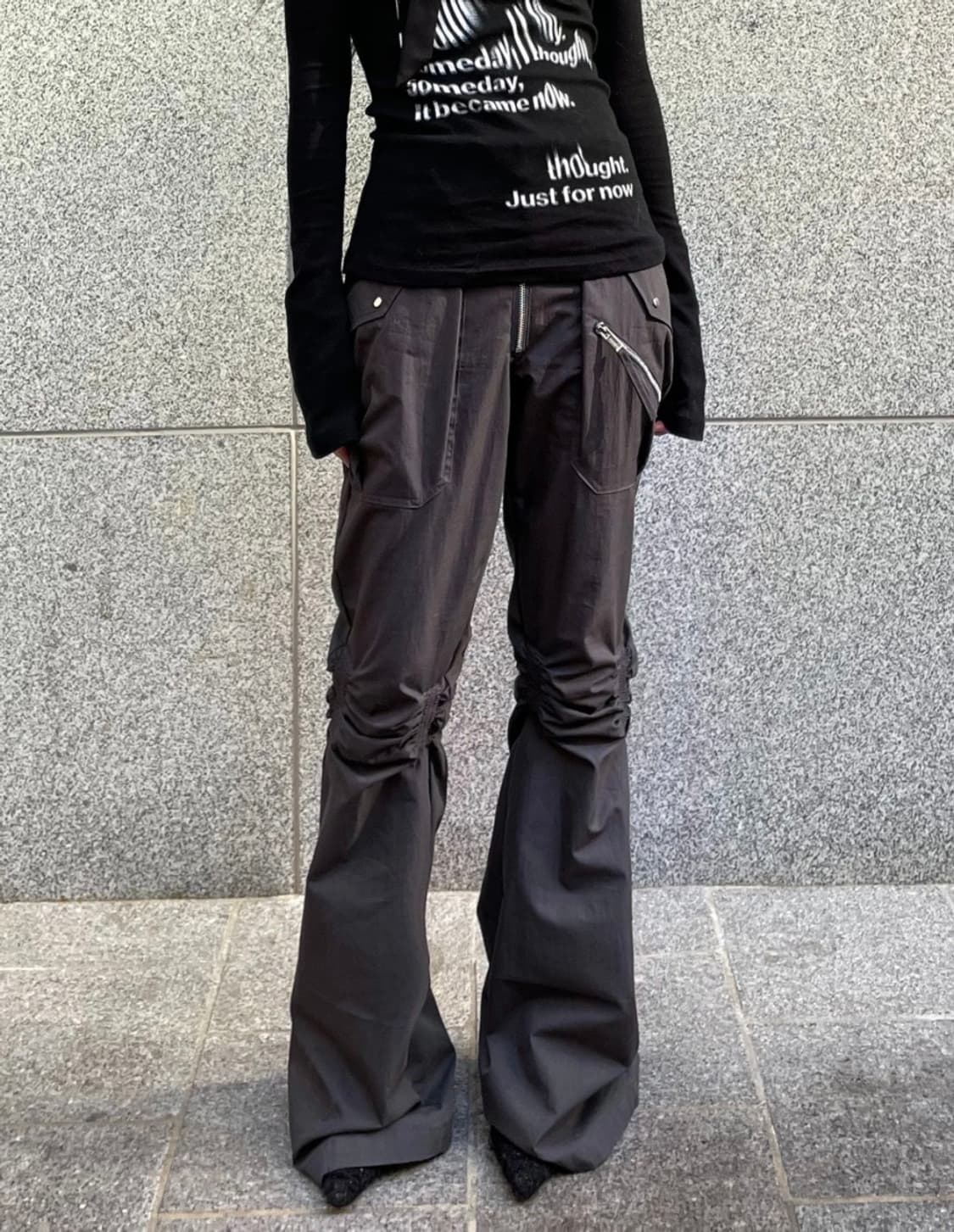 나체 EXPOSURE ZIP DETAIL PANTS 차콜 0사이즈 상품이미지1