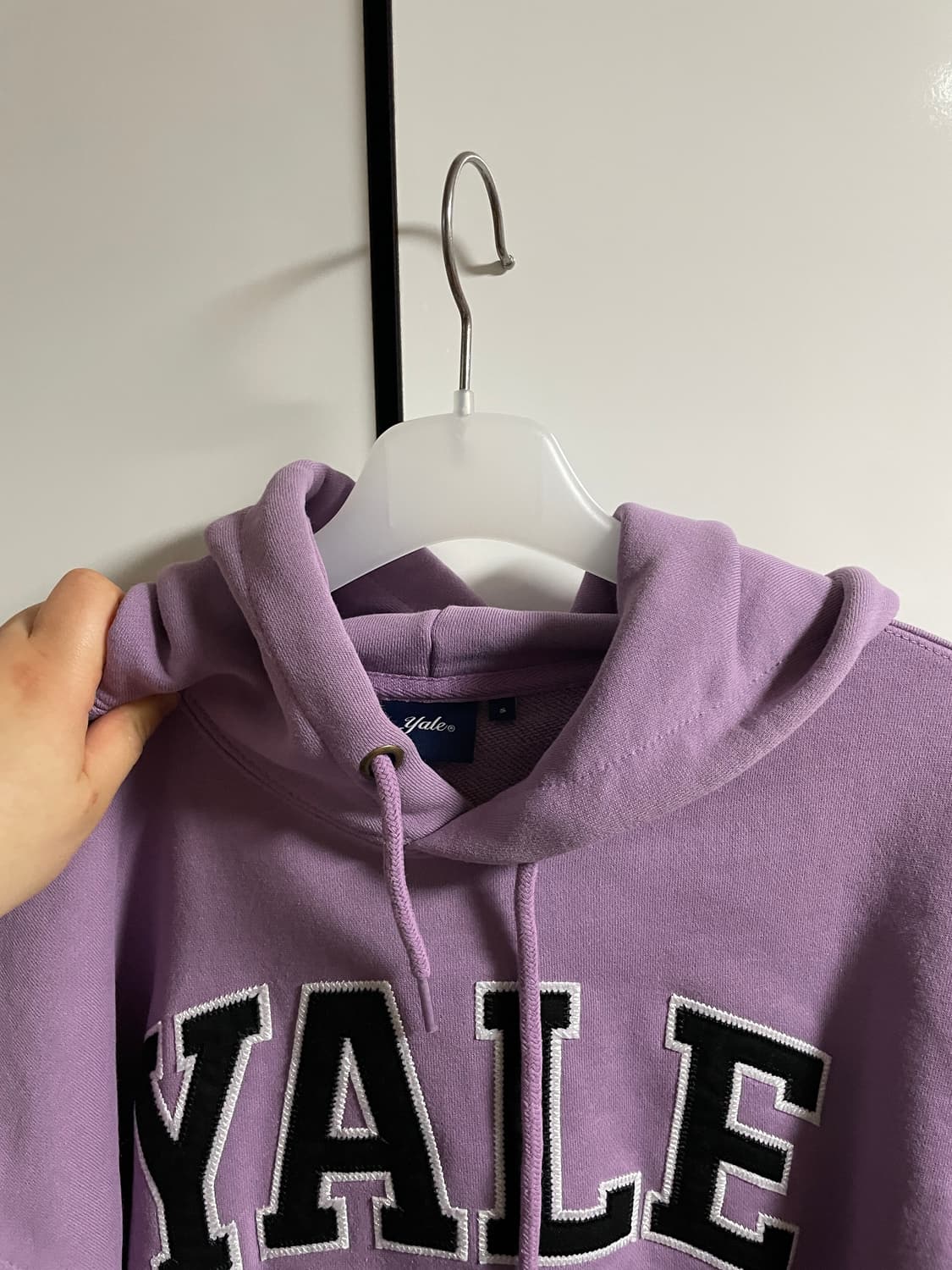 예일 크롭 후드 티셔츠 연보라 상품이미지4