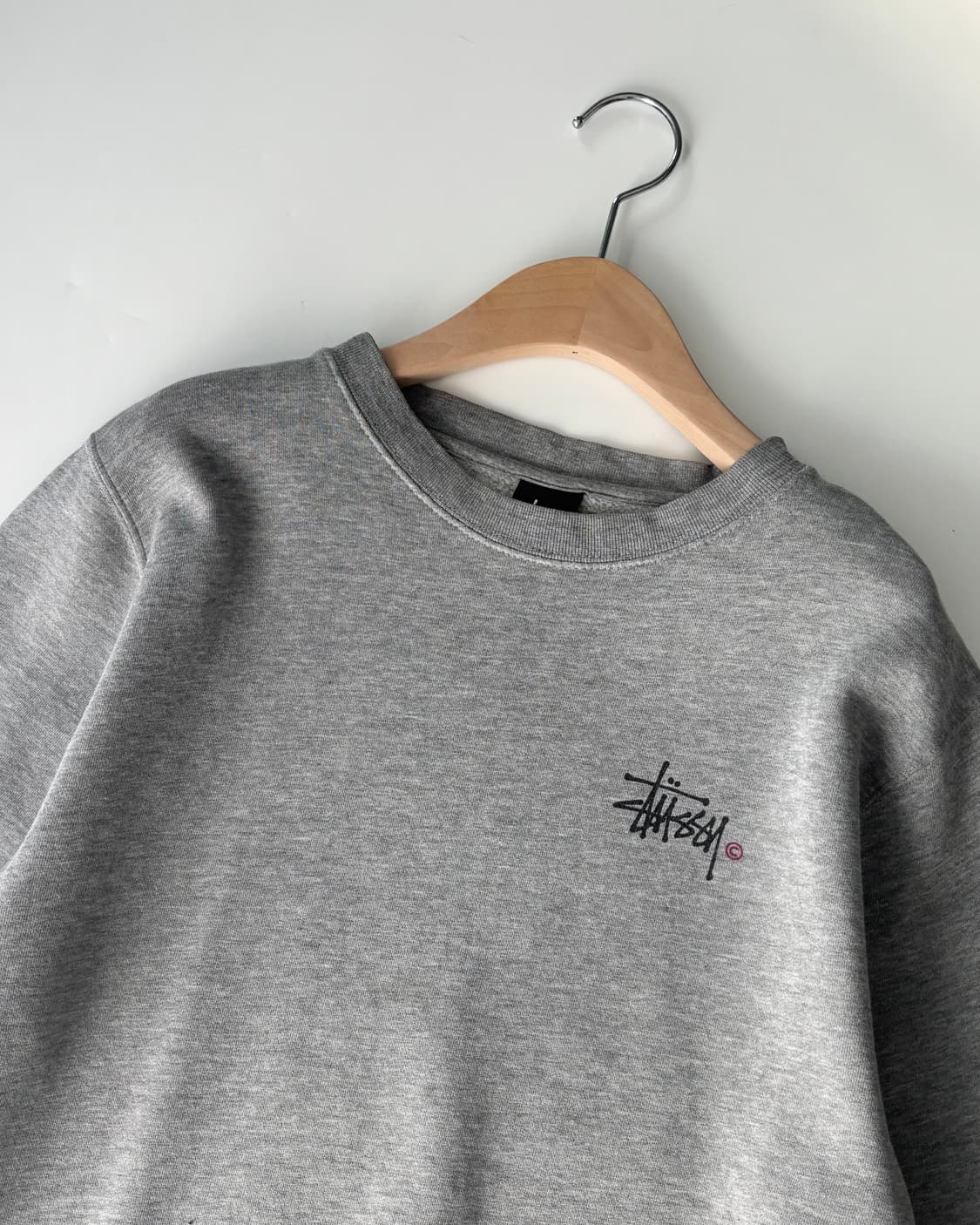 Stussy 스투시 빅스탁로고 그레이 맨투맨 상품이미지4