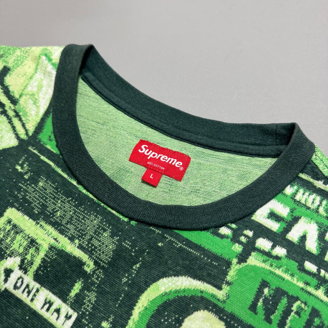 슈프림(SUPREME) 20fw 그린컬러 스트릿 씬 자카드 코튼 반팔 상품이미지3