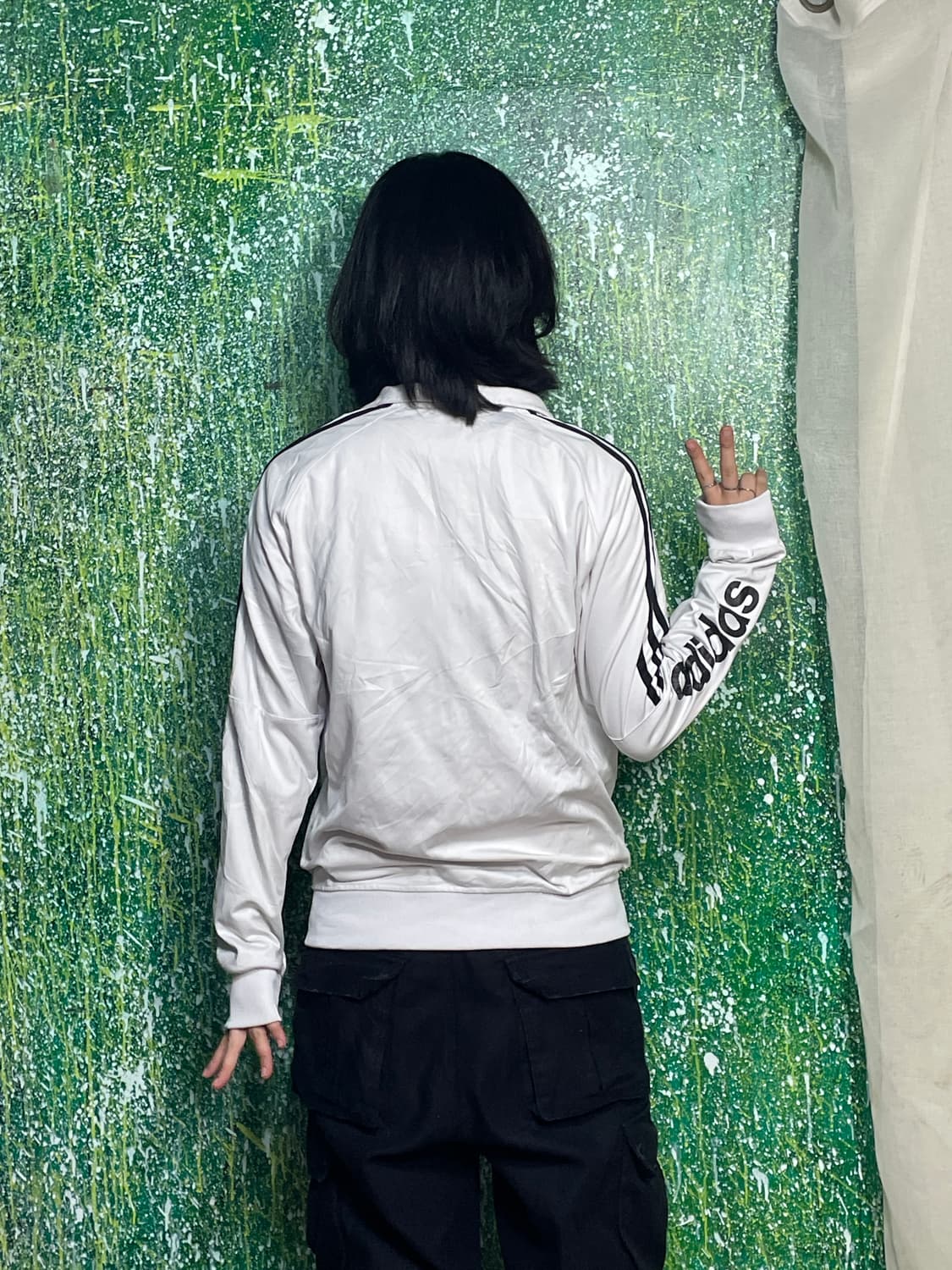 아디다스 삼선 스몰로고 화이트 져지  L 상품이미지5