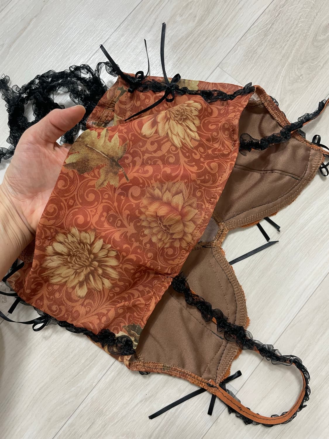 핸드메이드 레이스 코르셋 탑 나시 상품이미지4