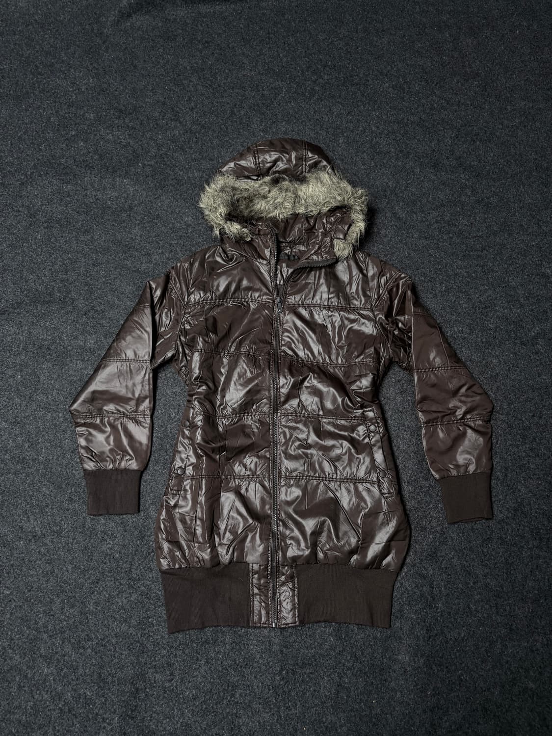 Vintage 00's grunge vkei Punk fur hood 상품이미지1