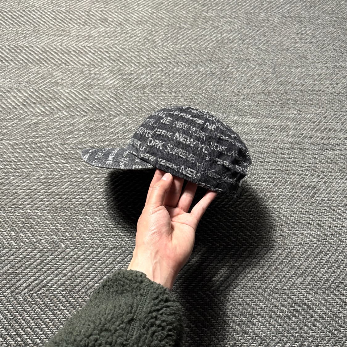 22ss 슈프림 멀티 타입 자카드 흑청 데님 볼캡 상품이미지2