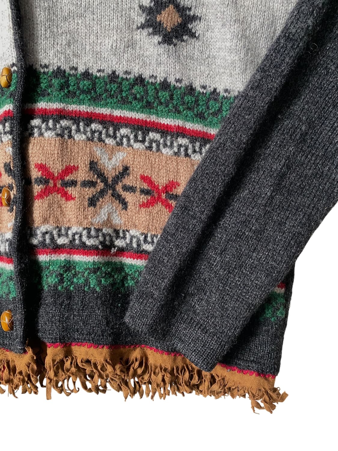 베네통 쉐틀랜드 울 패턴 니트 가디건 (Man M) 상품이미지3