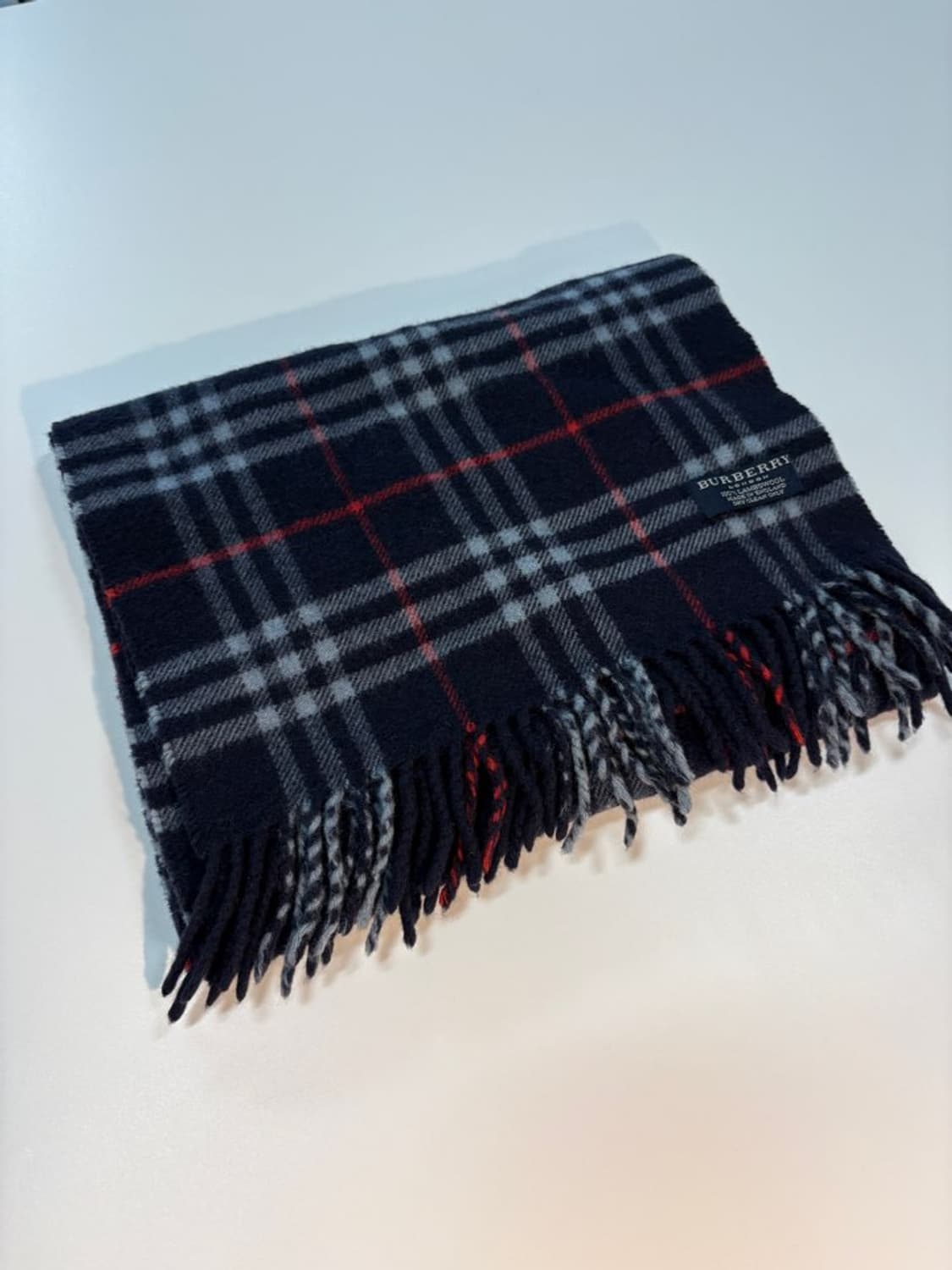버버리 램스울 100% 네이비 머플러 목도리 정품 상품이미지1