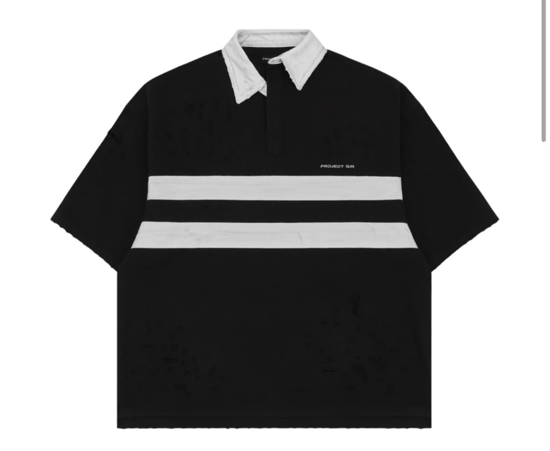 프로젝트 G/R 불리드 하프 폴로 셔츠 블랙 상품이미지1