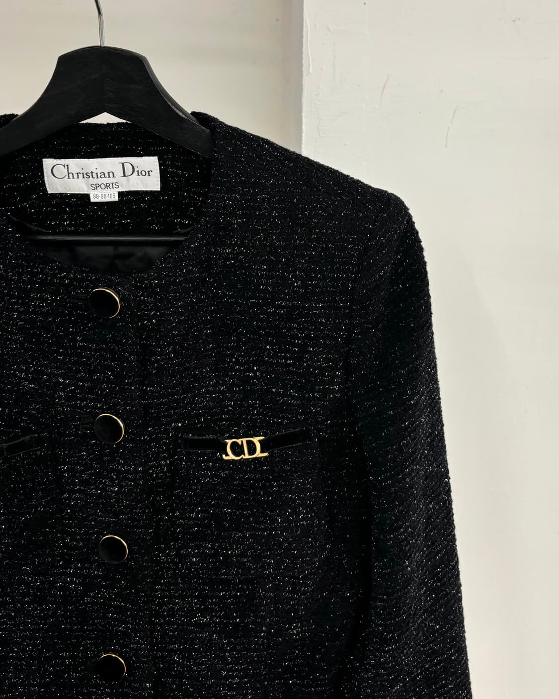 크리스찬 디올 블랙 트위드 금장 자켓 상품이미지4