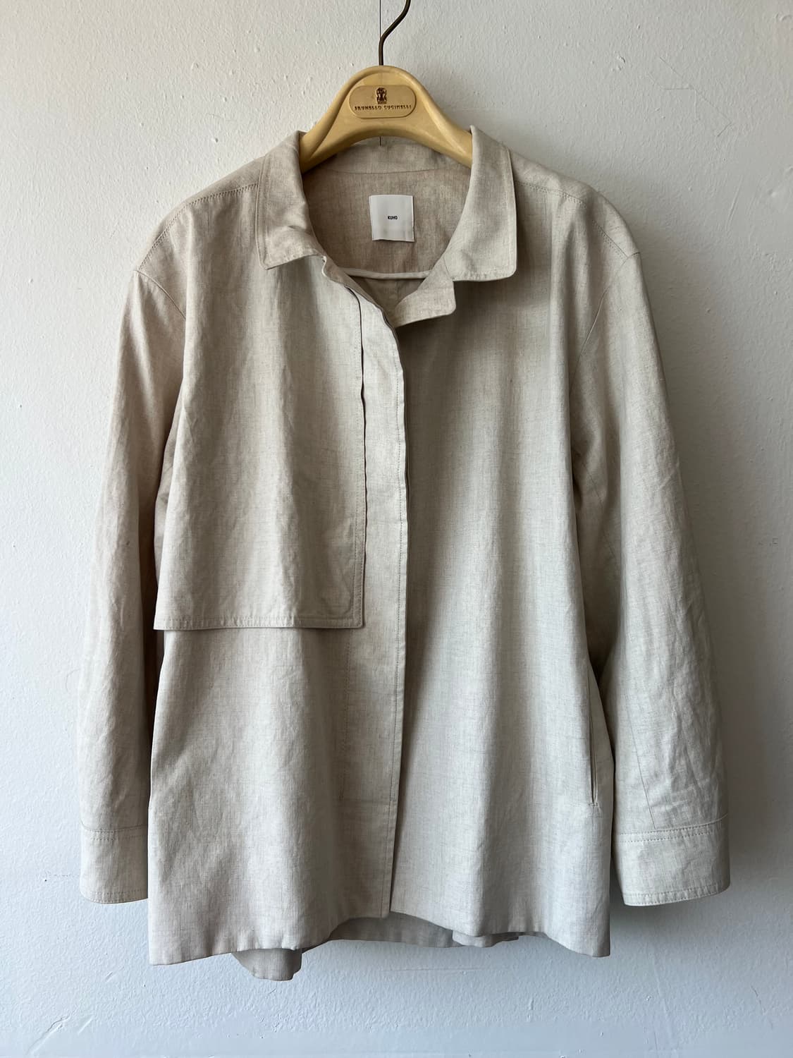 구호 KUHO 여성 아이보리베이지 린넨자켓 트렌치자켓 상품이미지2