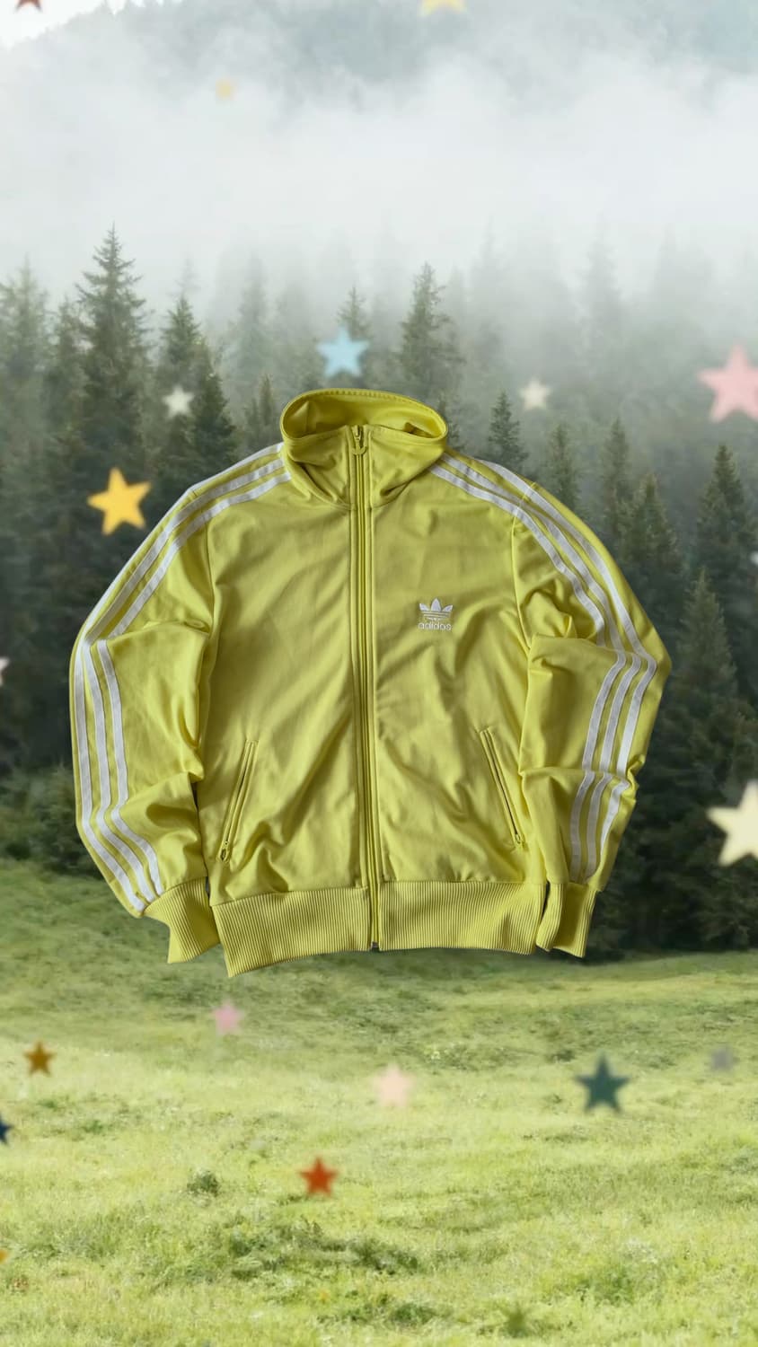 S 아디다스 빅로고 삼선 트레이닝 져지 레몬형광 형광노랑 자켓 상품이미지1