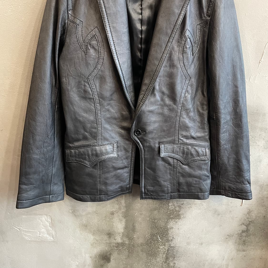 커스텀컬쳐 레더 블레이저 상품이미지5